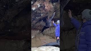 Movin' on up, 6C,V5 Back Bowden Bouldering, Northumberland, short girl beta