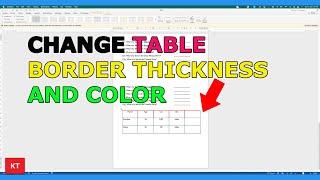 How to change Table border thickness and color of some lines only in Word (MS Word)