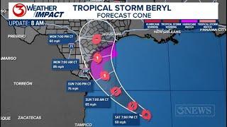 Beryl to head toward Texas as the forecast trend stays consistent Saturday morning 7/6/24