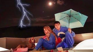 SPENDING THE NIGHT ON OUR ROOF IN A STORM!