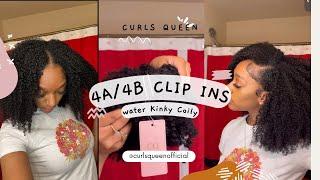  HOW I BLEND MY 4A/4B HAIR USING CURLS QUEEN WATER KINKY COILY CLIP IN EXTENTIONS 