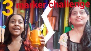 3marker challenge in Hindi 3 marker challenge for everything everytime #challenges#funny#markers