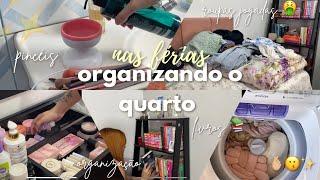 ORGANIZANDO O QUARTO nas férias  roupa sujas, pincéis, livros 