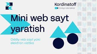 Mini web sayt yaratish | Oddiy veb sayt yoki elektron vizitka | Taplink imkoniyatlari | Web site