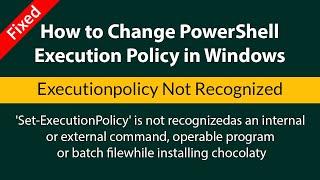 ExecutionPolicy script is not recognized as an internal or external command  Fixed