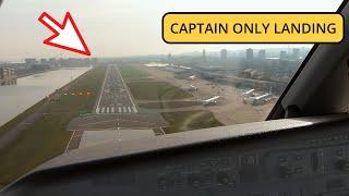 Captain Only Landing Scenic Approach into London City Airport Impressive Cockpit view