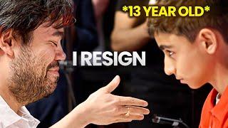 13-year-old cannot believe he just beat Hikaru Nakamura | World Teams Blitz 2025