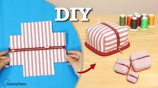 DIY Square Zipper Pouch  Multipurpose Storage Case Sewing Tutorial