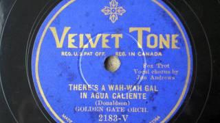 'There's a wah-wah gal in Agua Caliente'--'Golden Gate Orchestra' (California Ramblers), 1930