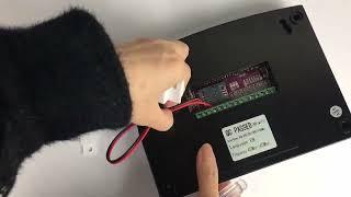How does the WiFi GSM alarm system connect to wired detectors?