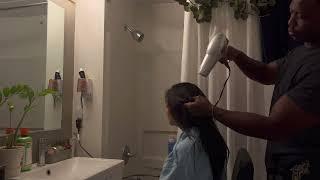 Blow drying my GF hair while enjoying the soothing background shower sounds - Sleep Better Tonight