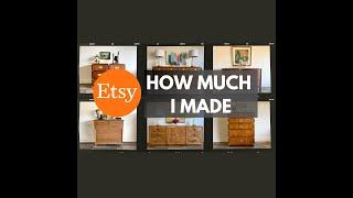 REAL Profit Breakdown of 6 Vintage Furniture Makeovers SOLD on ETSY | MCM & Campaign Dresser Flips