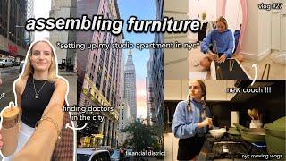 moving to nyc vlog 27. new couch, assembling, finding new doctors, getting in routine *busy vlog*