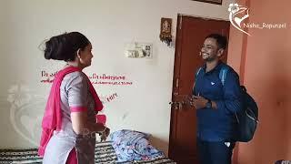 Nisha's Long Hair Play By Fan Delivery Boy || Nisha Rapunzel Hair Play Story