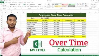 How to Calculate Overtime Hours in Microsoft Excel | Overtime Calculation formula in Excel