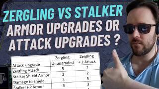 Are Armor or Attack Upgrades better for Zerglings vs Stalkers? # starcraft2