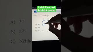 Comparing 2 Exponents With Different Bases | Math Trick with JusticeTheTutor #shorts #maths #math