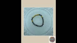 Bracelet for Men with Gold Plated Hematite & Labradorite Gemstone Beads - Mens Bracelet - Gifts f...