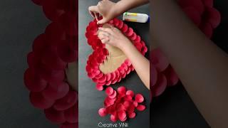 DIY Heart paper flower ️ #diy #creativevinii #craft #homedecor #youtubeshorts #youtubepartner