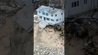 Houses Falling In Lake Michigan Grand Mere Park - Chalet, Michigan Erosion #beach #drone