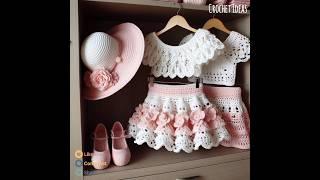 Crochet Short Frocks | Crochet Ideas  #design #babygirl #crochetclothes #crochet #knitting