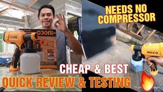 INGCO Electric Spray Paint Gun 450W | Unboxing | Review & Testing | Needs No Compressor