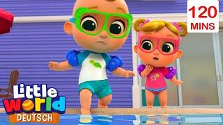 Niko und Nina lernen schwimmen | Kinderlieder für Kleinkinder | Little World Deutsch