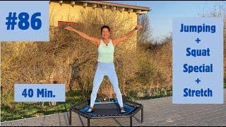 #86 Jumping Fitness 40 Min. Jumping + Squat special Rebounder Workout Trampolin