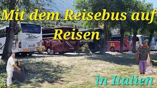 Mit dem Reisebus auf Reisen-Bozen,Venedig,Gardasee,San Bernadino Pass Wohnmobilstellplatz Malscesine