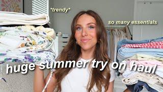 HUGE SUMMER TRY ON HAUL 2024 | brandy melville, skims, zara, & more! *trendy* (summer essentials)