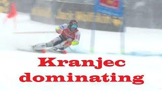 Zan Kranjec destroys competition (1st Run, Santa Caterina)