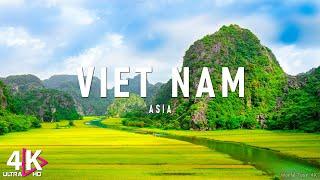 FLYING OVER VIETNAM (4K UHD) Amazing Beautiful Nature Scenery & Relaxing Music For Stress Relief