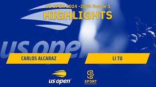 Carlos Alcaraz vs. Li Tu | Highlights - Runde 1 im Herren Einzel, US Open 2024 | SDTV Tennis