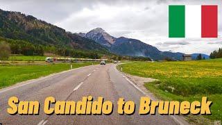 Driving in Italy from San Candido to Bruneck Brunico in May 2023