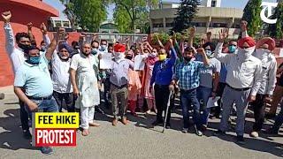 Bathinda: Parents protest outside private school premises against fee hike