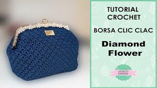 TUTORIAL CROCHET POCHETTE "DIAMOND FLOWER" | UNCINETTO D'ARGENTO