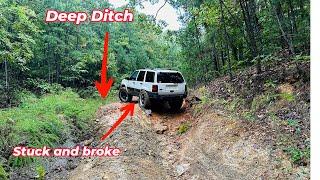 No steering, next to a cliff, broke and stuck