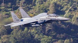 USAF F-15E Strike Eagles | Gunny Flight 21 - 22 | Low level through the Lake District | UK | LFA17