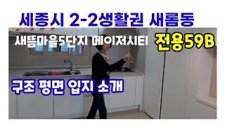 350.새뜸마을(새롬동)5단지/메이저59B타입 구조 평면 입지 소개 영상