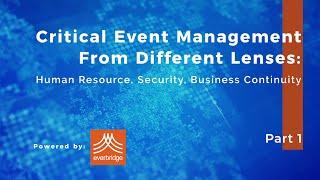 OpenGov TV Speaker Panel - Critical Event Management - Part 1