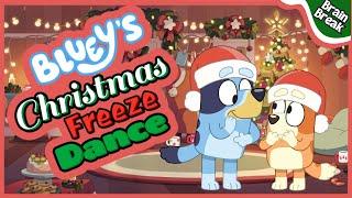  Bluey Christmas Freeze Dance  | Christmas Yoga for Kids | Brain Break | Christmas Brain Break 