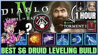 Diablo 4 - New Best Druid Leveling Build - Season 6 FAST 1 to 60 - Full Guide - Vessel of Hatred!