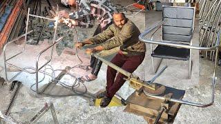 Steel Metal Furniture Fabrication || bending stainless steel tubing