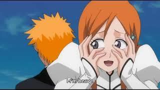 Orihime getting blushed up after being carried by ichigo | Bleach | funny moments