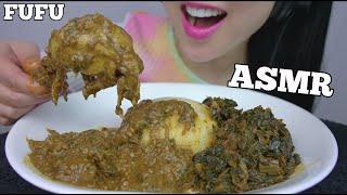 ASMR FUFU SPINACH SAUCE + OKRA SOUP *NIGERIAN FOOD (EATING SOUNDS) NO TALKING | SAS-ASMR