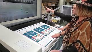 Heidelberg Speedmaster CX102 Press check, aqueous soft touch coating