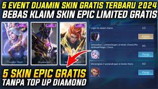 REAL CUY - KLAIM SKIN EPIC LIMITED GRATIS ! 5 EVENT GRATISAN MLBB SKIN GRATIS TERBARU 2024