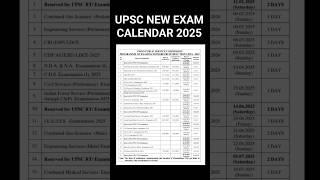 UPSC NEW EXAM CALENDAR 2025