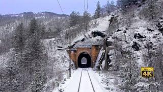 4K CABVIEW Zlatibor mountain pass and Crni Rzav canyon (Winter train ride)