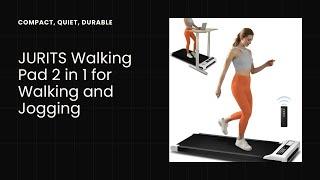 JURITS Walking Pad - Perfect for Home or Office Fitness! Top Space-Saving Treadmill!